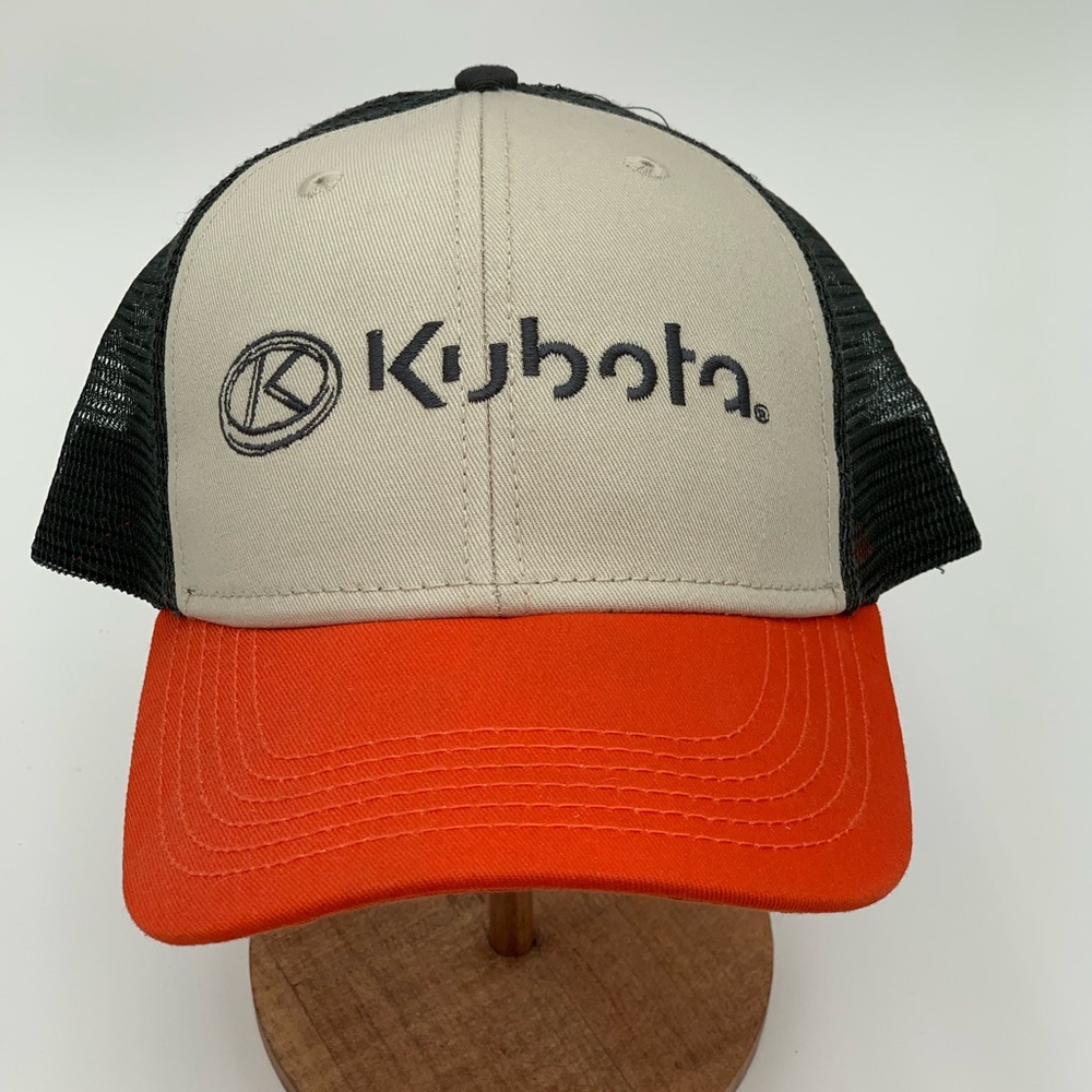 Kubota Beige and Orange Trucker Cap One Size Unisex New